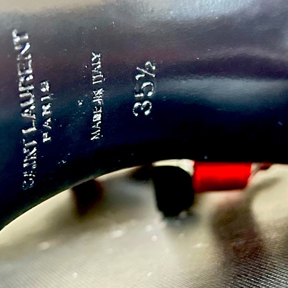 Saint Laurent NWOB Designer Amy Patent Leather Bow Ankle-Strap Sandals Size 35.5 - Picture 14 of 14